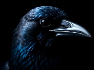 Midnight Gaze â€” Raven in Profile