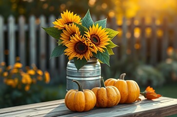Autumn Bouquet on the Porch