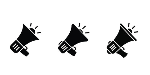 Black white megaphone icon. loud speaker symbol. announce icon vector illustration