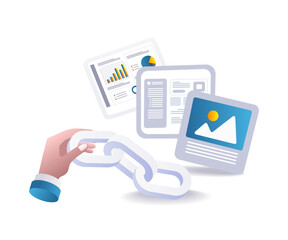 technology web application page link illustration concept