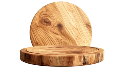 Natural wood cutting board with rounded corners kitchen preparation, Isolated On Png Transparent Background