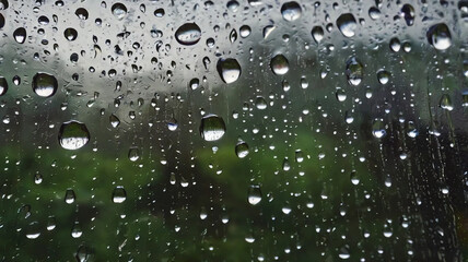 Raindrops on the window.