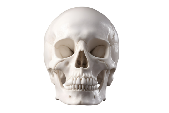 Anatomical skull art for medical illustration, Halloween design, or Gothic poster creation, spooky