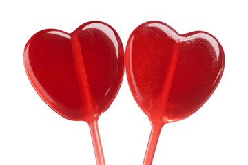 Sweeten your designs with these delightful red heart lollipops, ideal for Valentines and romance projects