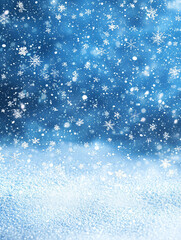 Obraz premium Snowflake Pattern with Blue Background for Winter Season Background