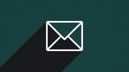 The email symbol icon shows a communication message envelope sign on a blue background for a web contact button illustration