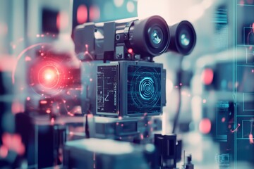Fototapeta premium High-tech camera setup capturing dynamic visuals for advanced monitoring system