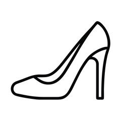Elegant black high heel shoe silhouette on a clean white background