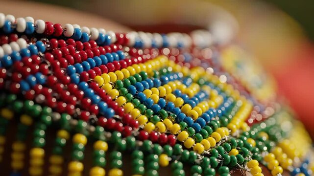 Colorful Zulu Beaded Jewelry Detail in South Africa