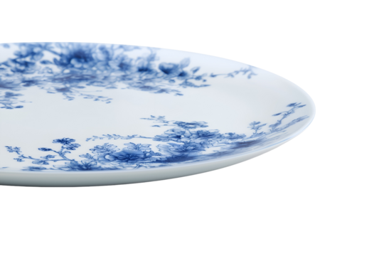 Elegant porcelain plate with blue floral design adds a touch of classic beauty to any table setting