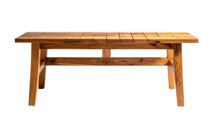A wooden bench with a wooden frame and a wooden top