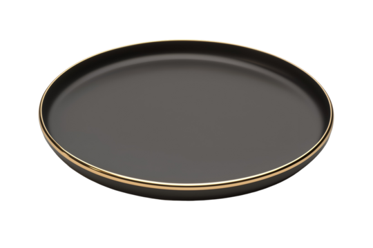 Elegant gray plate with gold trim offers a sophisticated touch to any table setting and dining experience