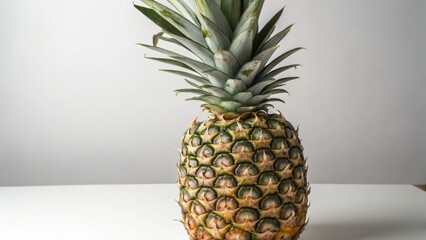 Fresh pineapple isolated on white background for culinary and nutritional uses