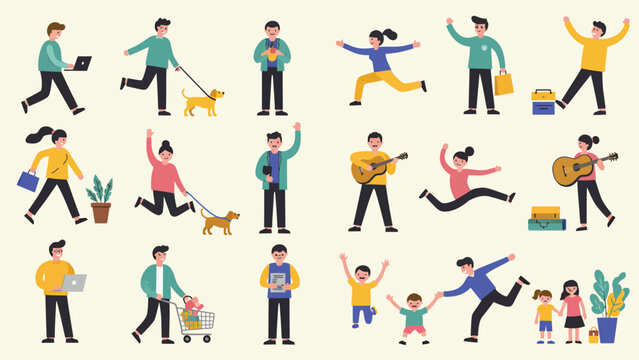 Diverse People Engaged In Everyday Activities And Modern Lifestyles