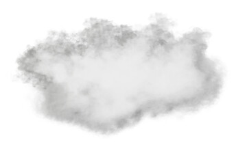 Wispy white smoke cloud isolated on transparent background