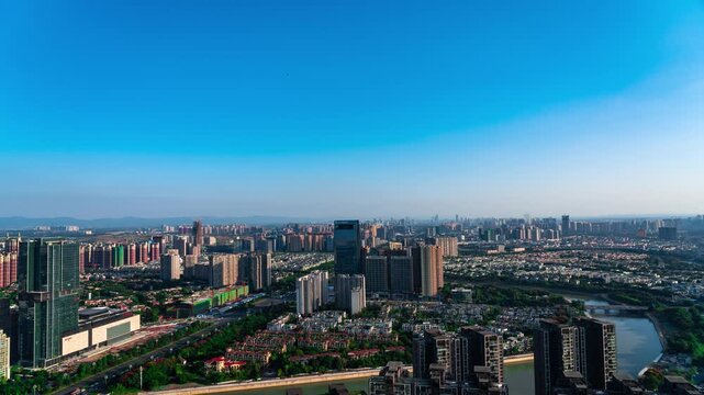 Chengdu Shuangliu District City Skyline Timelapse Aerial View China Urban Development