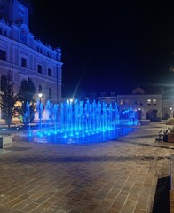 fountain at night