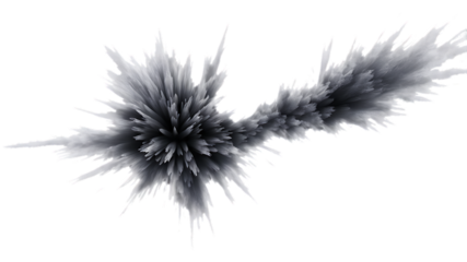 Abstract crystalline structure with sharp spikes isolated on transparent background
