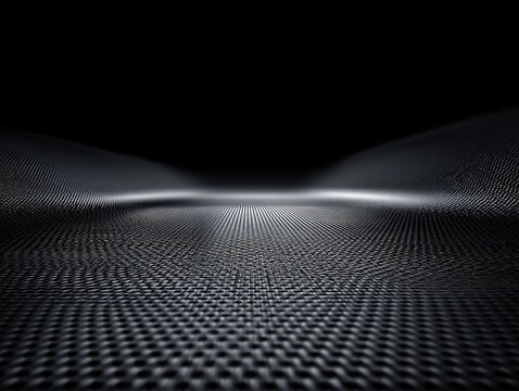 Abstract dark, textured background with a patterned surface and subtle lighting