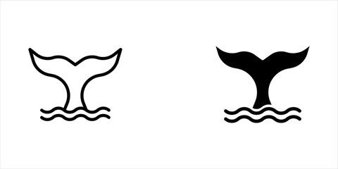 Whale tale icon suitable for info graphics, websites and print media and  interfaces. Line vector icon. © Yusuf Al-jilani