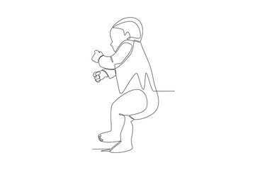 Baby sleeping concept one-line drawing