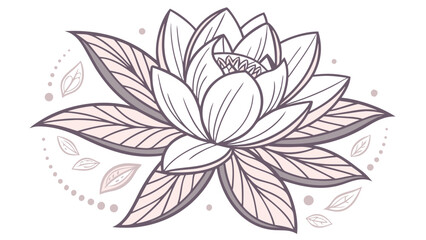 Aesthetic floral design featuring a lotus flower with intricate petal details and soft color palette of pinks created with generated ai