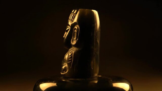 Ancient Olmec Figurine on Display. Examine Artifacts in National Museum of Anthropology, Mexico