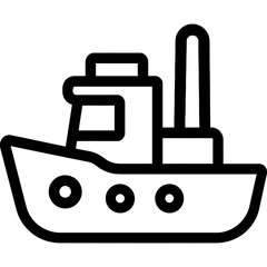 Obraz premium Minimalistic tugboat icon design