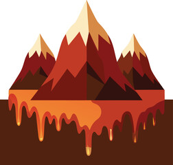 Melting Mountain Peaks in Abstract Landscape