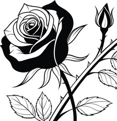 Elegant Black and White Hibiscus Illustration Showcasing Tropical Beauty in Minimalist Style