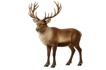 Obraz premium Majestic deer on a transparent background. Wildlife. Winter season.