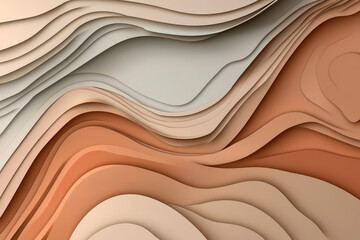 The image is a drawing of a wave with a brown and white color scheme. The wave is made up of many different layers, giving it a sense of depth and texture