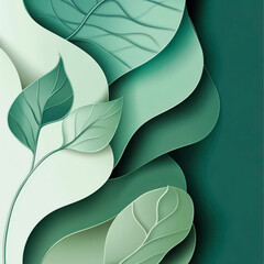 A green leafy plant with a green background. The leaves are very detailed and the background is a light green color