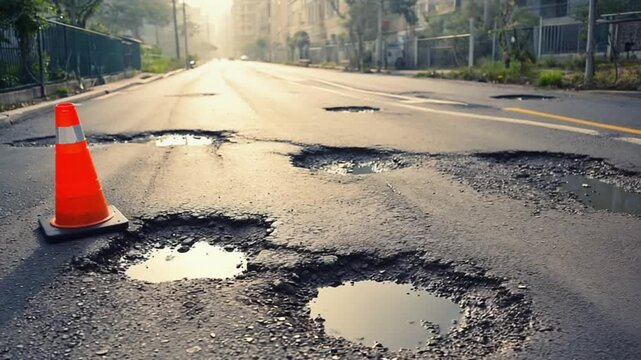 Bad roads lot of pot holes