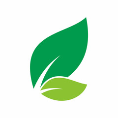 Vector natural green leaf clip art icon
