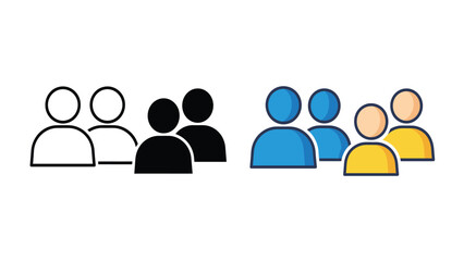 People Group User Icons Set in Various Styles