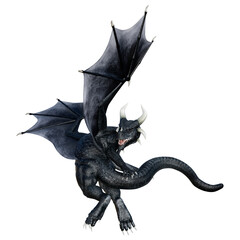 Naklejka premium 3D Rendering Fairy Tale Dragon on White