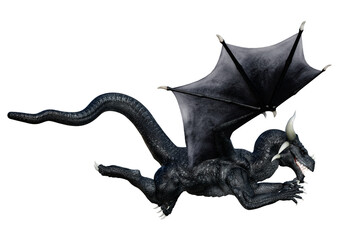 Fototapeta premium 3D Rendering Fairy Tale Dragon on White