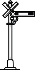 Obraz premium Vector silhouette railroad crossing signal train warning illustration