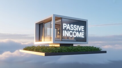 Floating modern structure showcasing the concept of passive income.