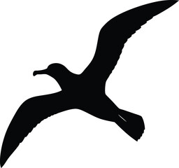 Black flying eagle bird silhouette vector illustration symbol