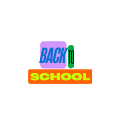 Back to School Vector Typography with Bright Color Blocks
