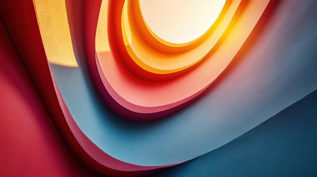 Abstract Spiral Pattern with Warm Colors and Smooth Curves