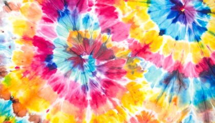 Obraz premium Abstract, vibrant, swirly pattern with a bright explosion of multiple colors, suggestive of tie-dye art