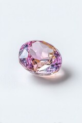 A stunning pink gemstone with brilliant facets reflecting light, ideal for jewelry design and decoration.