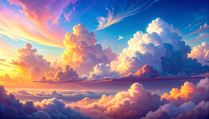 Ethereal Dreamscape of a Luminous Cloud Sea at Golden Hour.
