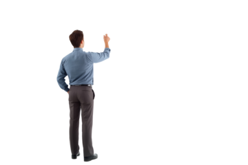 Professional businessman sketching strategy ideas, innovating for future growth and success