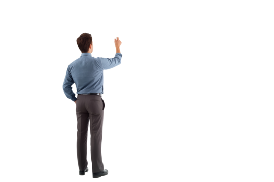 Professional businessman sketching strategy ideas, innovating for future growth and success