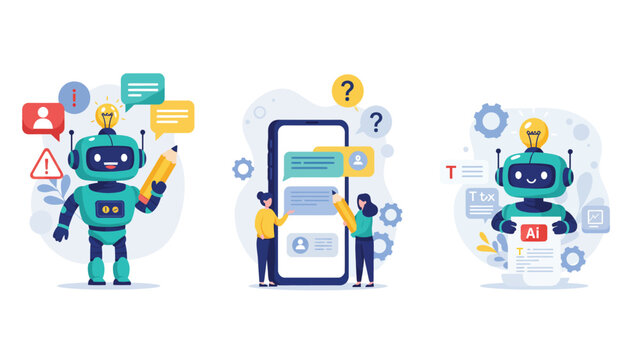 AI Powered Communication and Content Creation Concepts