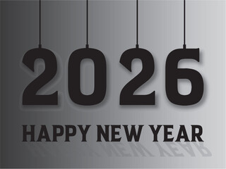 HAPPY NEW YEAR BANNER BLACK & WHITE.